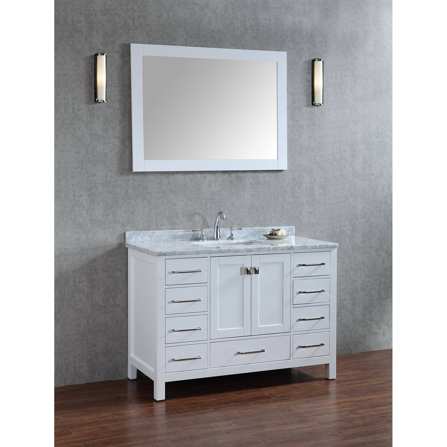 Real Wood Bathroom Vanities
 Buy Vincent 48 Inch Solid Wood Single Bathroom Vanity in