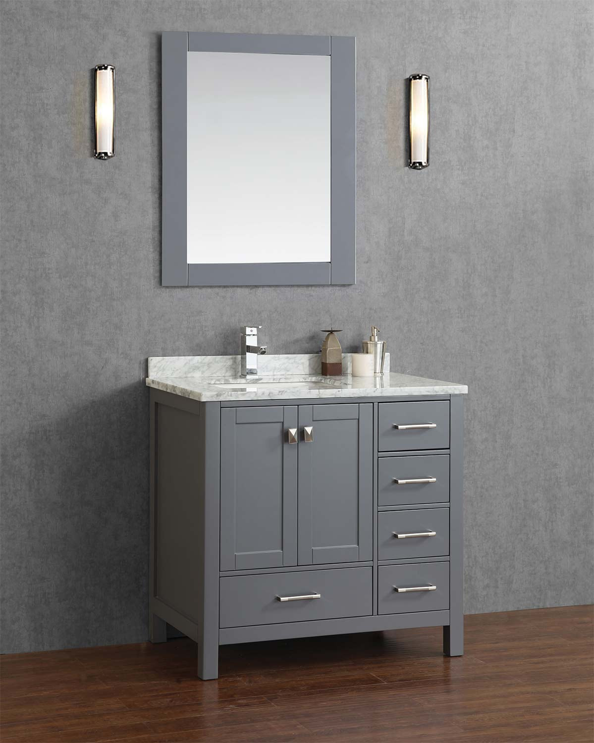 Real Wood Bathroom Vanities
 Buy Vincent 36 Inch Solid Wood Single Bathroom Vanity in