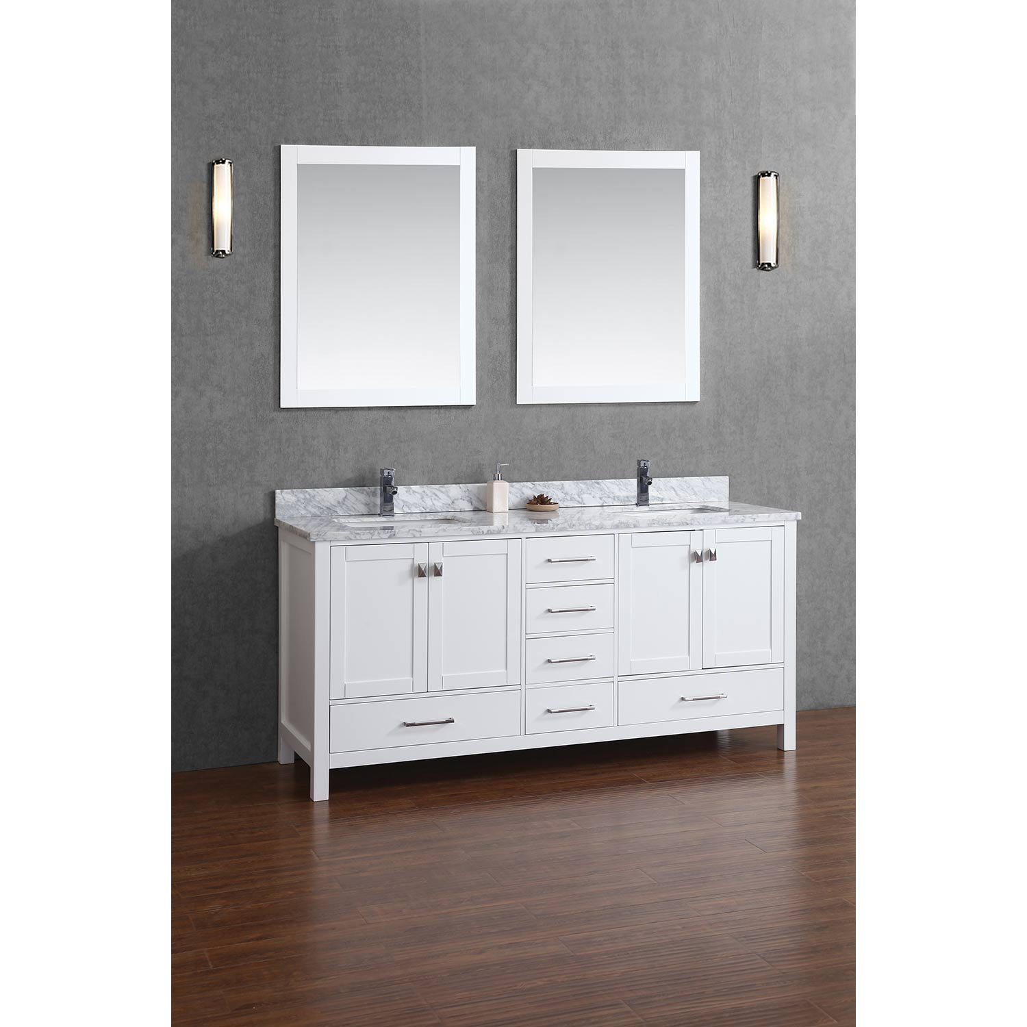 Real Wood Bathroom Vanities
 Buy Vincent 72 Inch Solid Wood Double Bathroom Vanity in
