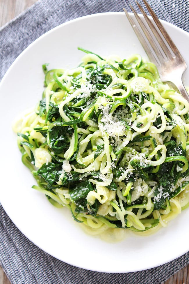 Recipe For Zucchini Noodles
 Spinach Parmesan Zucchini Noodles