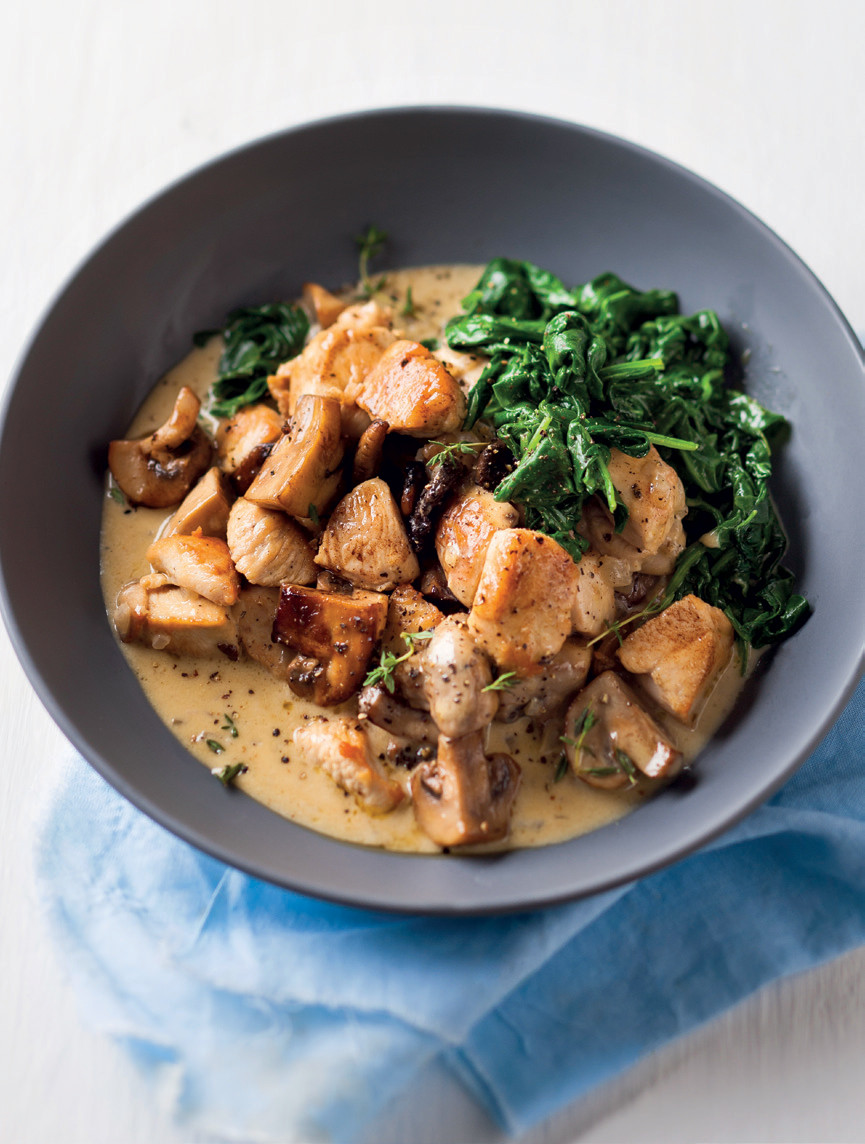 Recipes For Baby Spinach
 Creamy chicken and mushroom with baby spinach