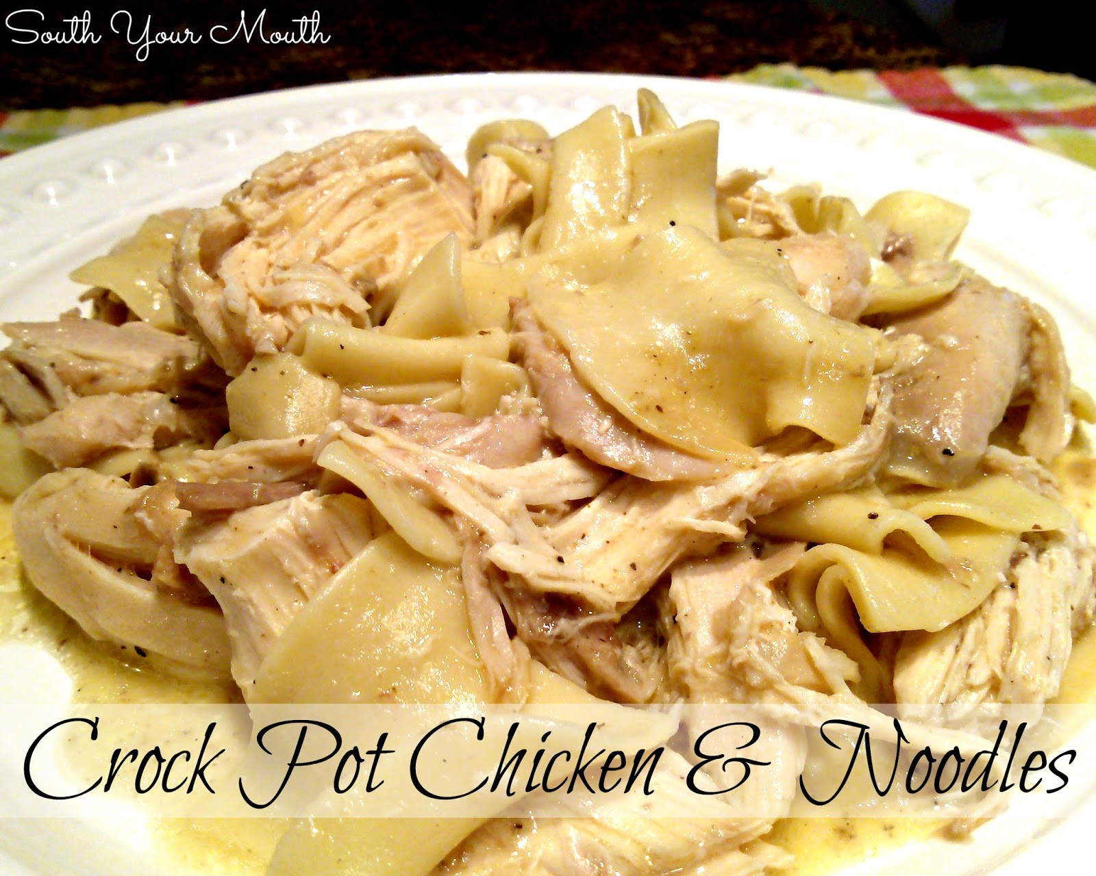 Recipes With Egg Noodles And Chicken
 South Your Mouth Crock Pot Chicken and Noodles