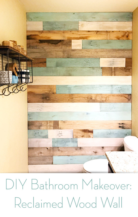 Reclaimed Wood Walls DIY
 DIY Bathroom Makeover With a Gorgeous Reclaimed Wood Wall