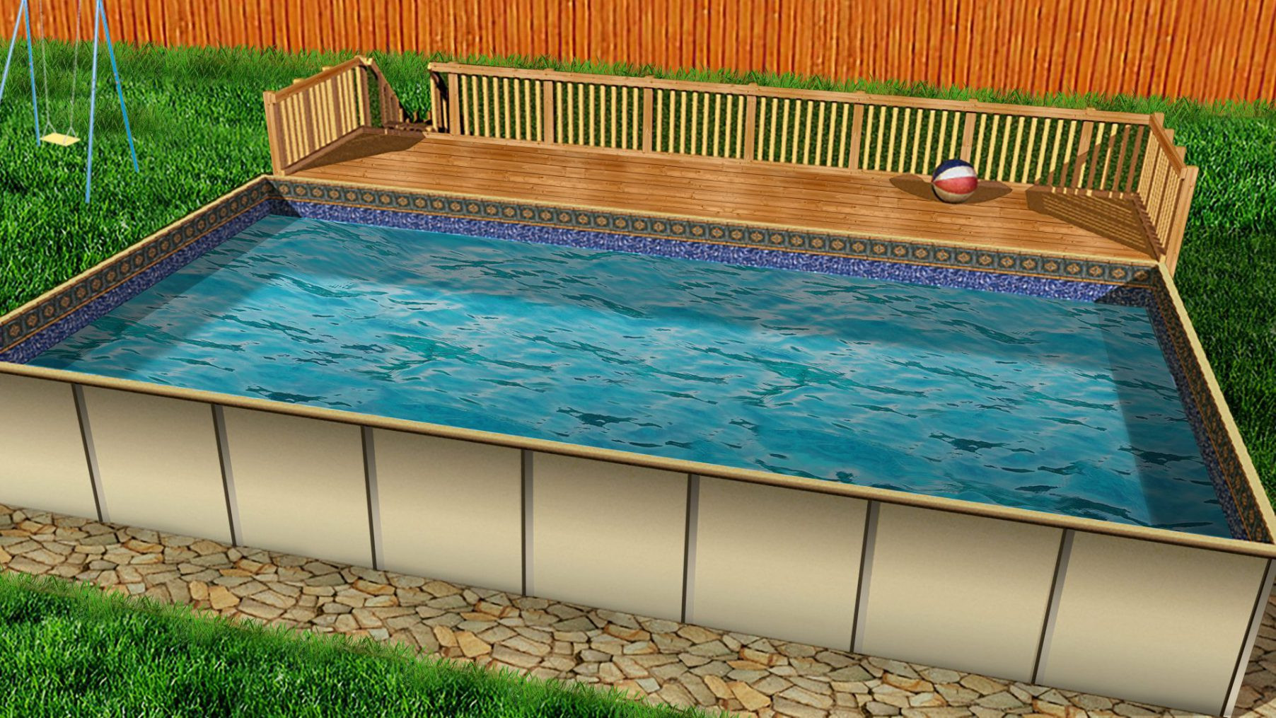 rectangle above ground pool shell