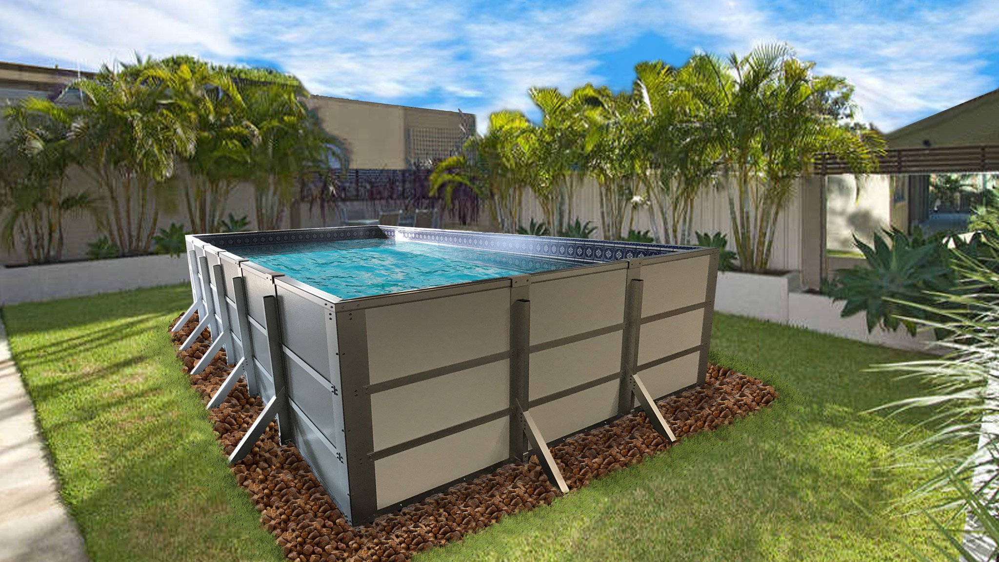 Rectangular Above Ground Pool
 swimming pool discountersHERCULES Modular Ground