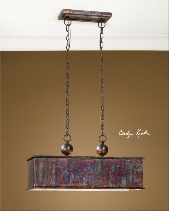 Rectangular Light Fixture For Kitchen
 Rectangular Oxidized Metal Pendant Light Hanging Fixture