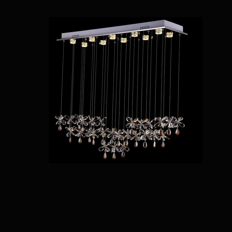 Rectangular Light Fixture For Kitchen
 rectangular curtain wave lustre led crystal chandelier