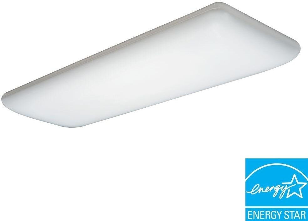 Rectangular Light Fixture For Kitchen
 4 Light White Fluorescent Ceiling Fixture Rectangle Lamp