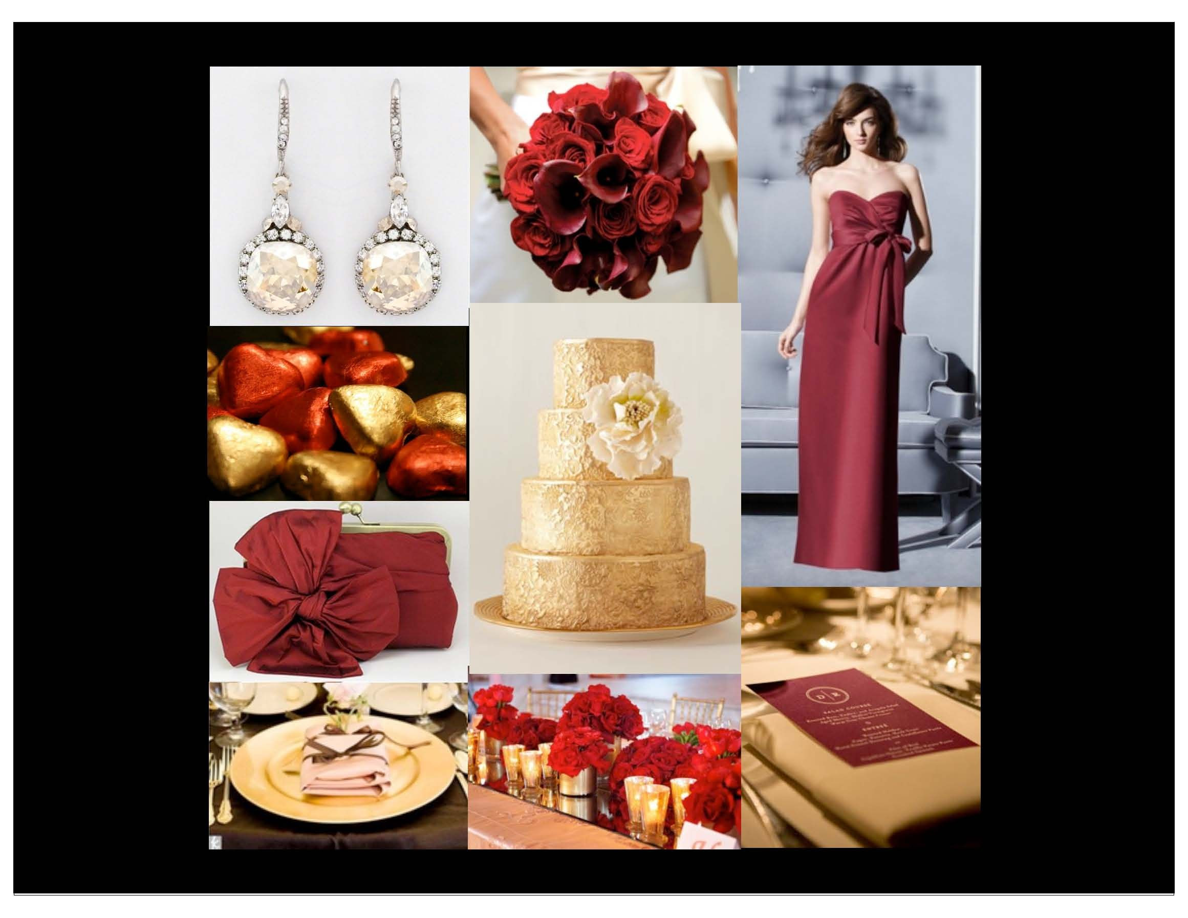 Red And Champagne Wedding Colors
 gold burgundy red champagne formal wedding black tie