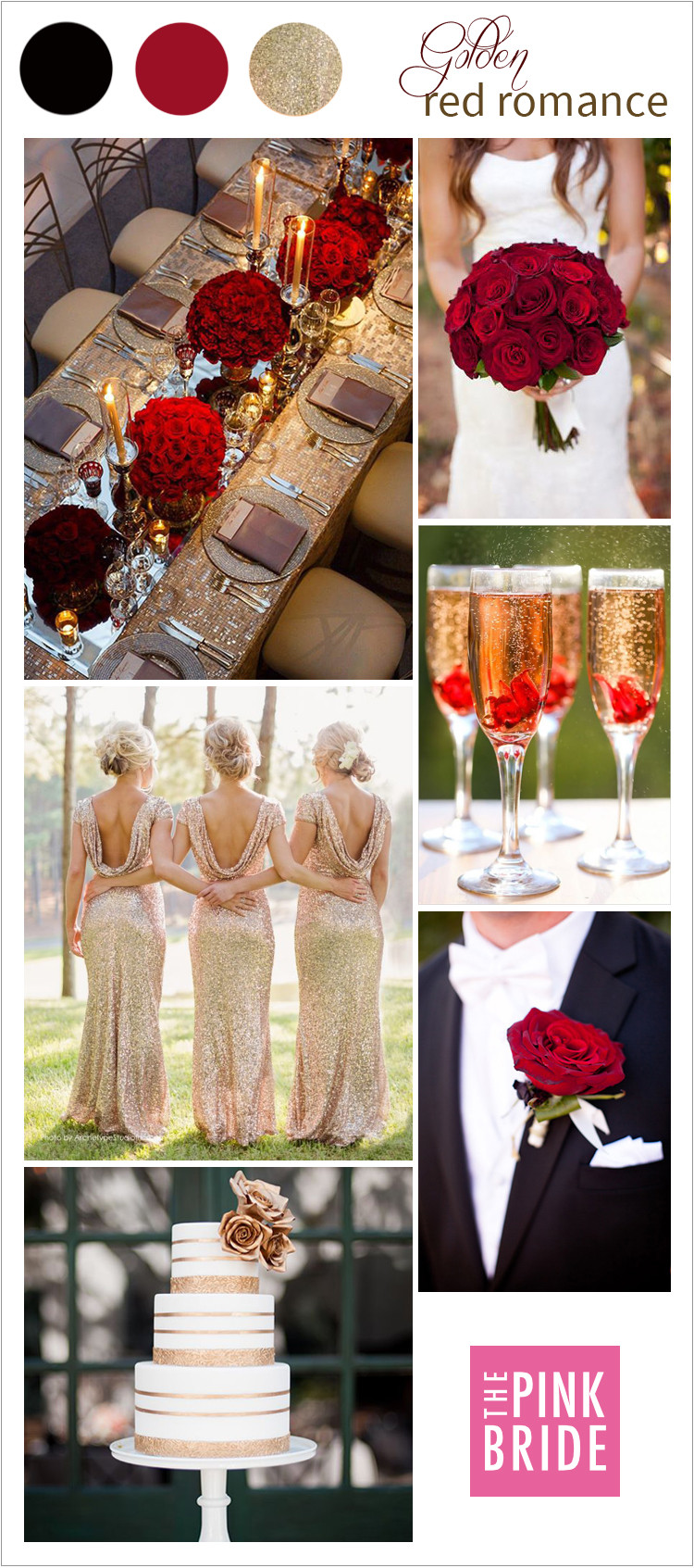 Red And Champagne Wedding Colors
 Wedding Color Board Golden Red Romance The Pink Bride