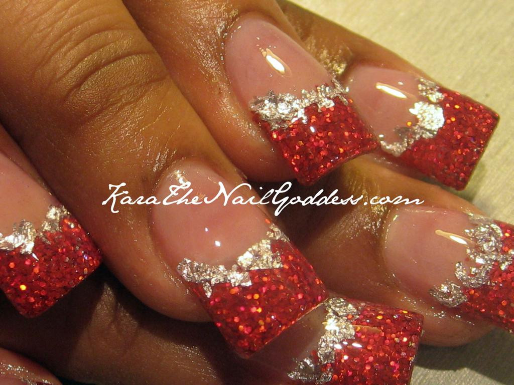 Red And Silver Glitter Nails
 40 Latest Red And Silver Nail Art Design Ideas