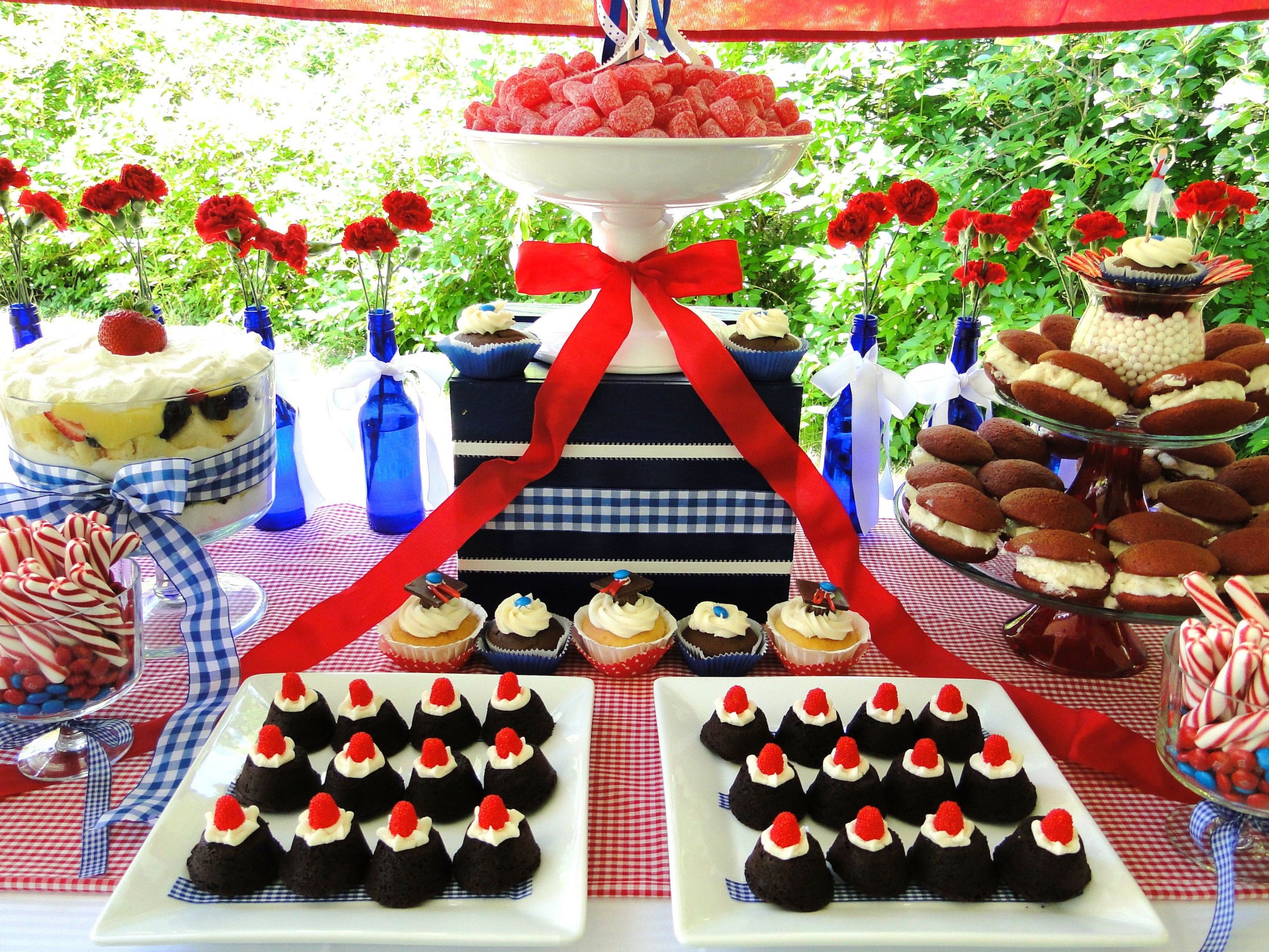 Red And White Graduation Party Ideas
 Red White & Blue Graduation Table