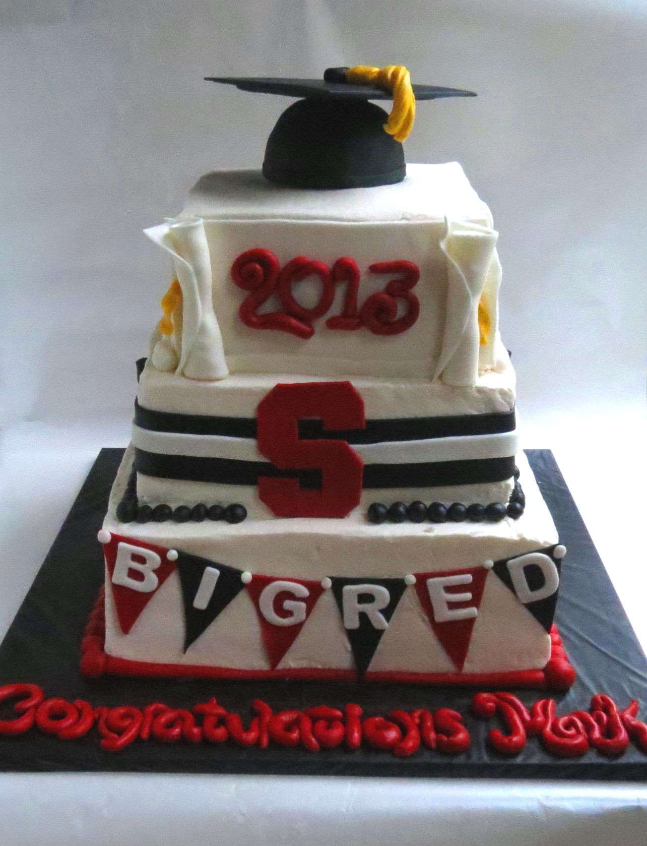 Red And White Graduation Party Ideas
 Graduation cake red white and black