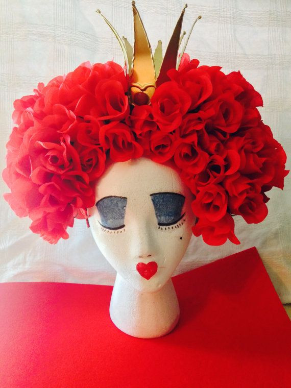Red Queen Costume DIY
 The Red Queen Rose Wig Queen of Hearts Rose Wig