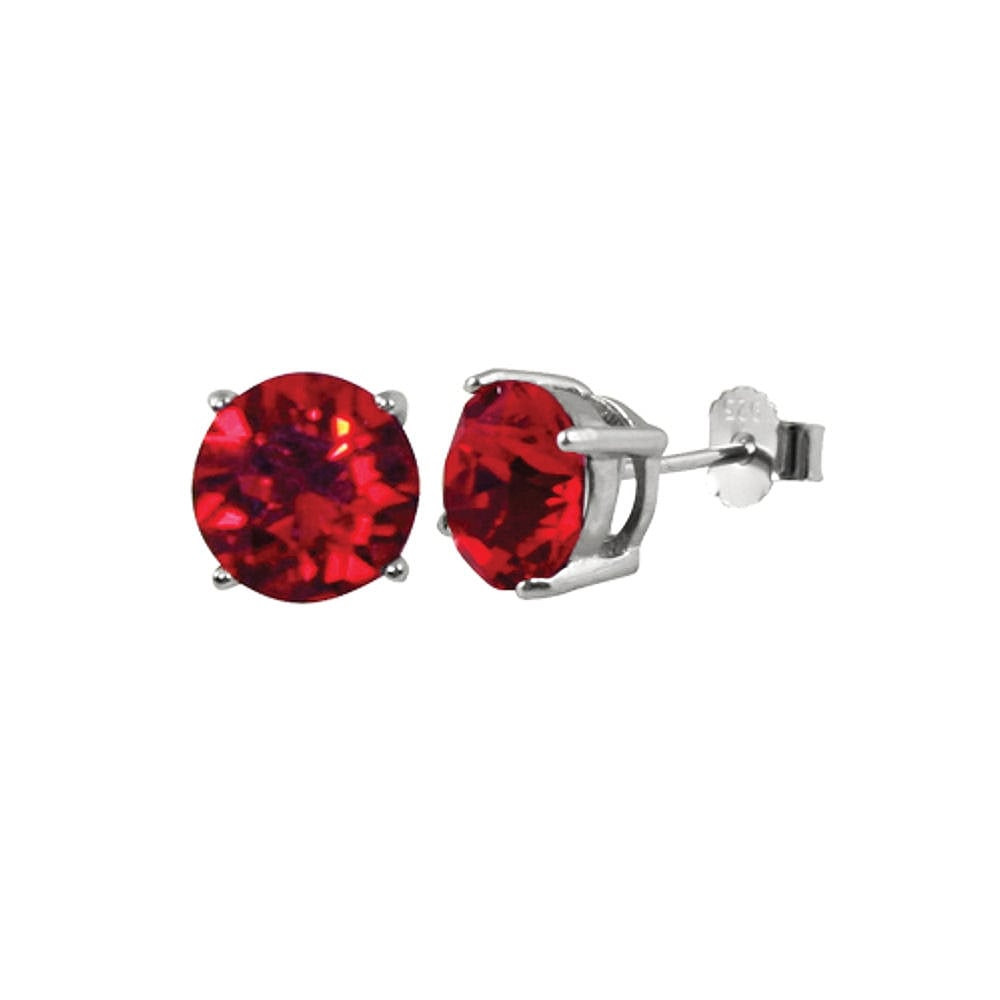 Red Stud Earrings
 Starlet Sterling Silver Lt Siam Red Swarovski Crystal