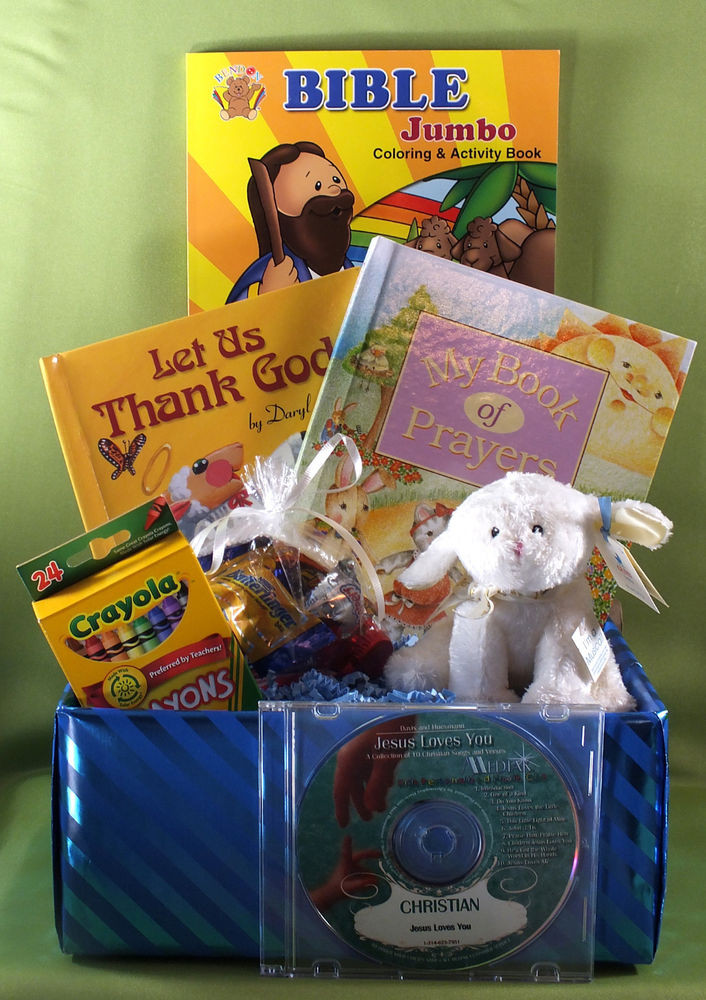 Religious Gifts For Kids
 Jesus Loves You Christian Gift Basket for children w 2