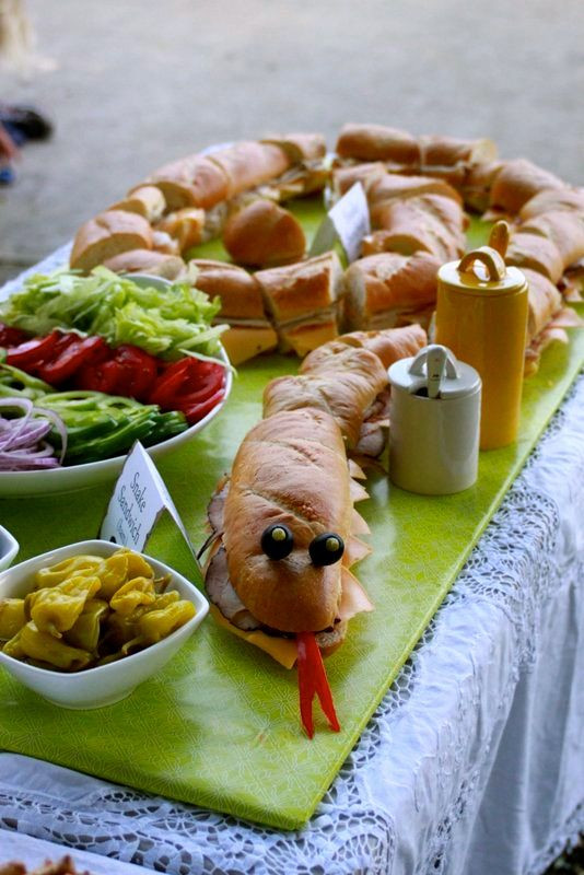 Reptile Party Food Ideas
 Snake Sandwich from a Reptile Safari Themed Birthday Party