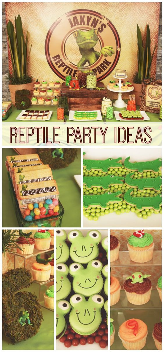 Reptile Party Food Ideas
 Reptiles Boy birthday parties and Birthday parties on