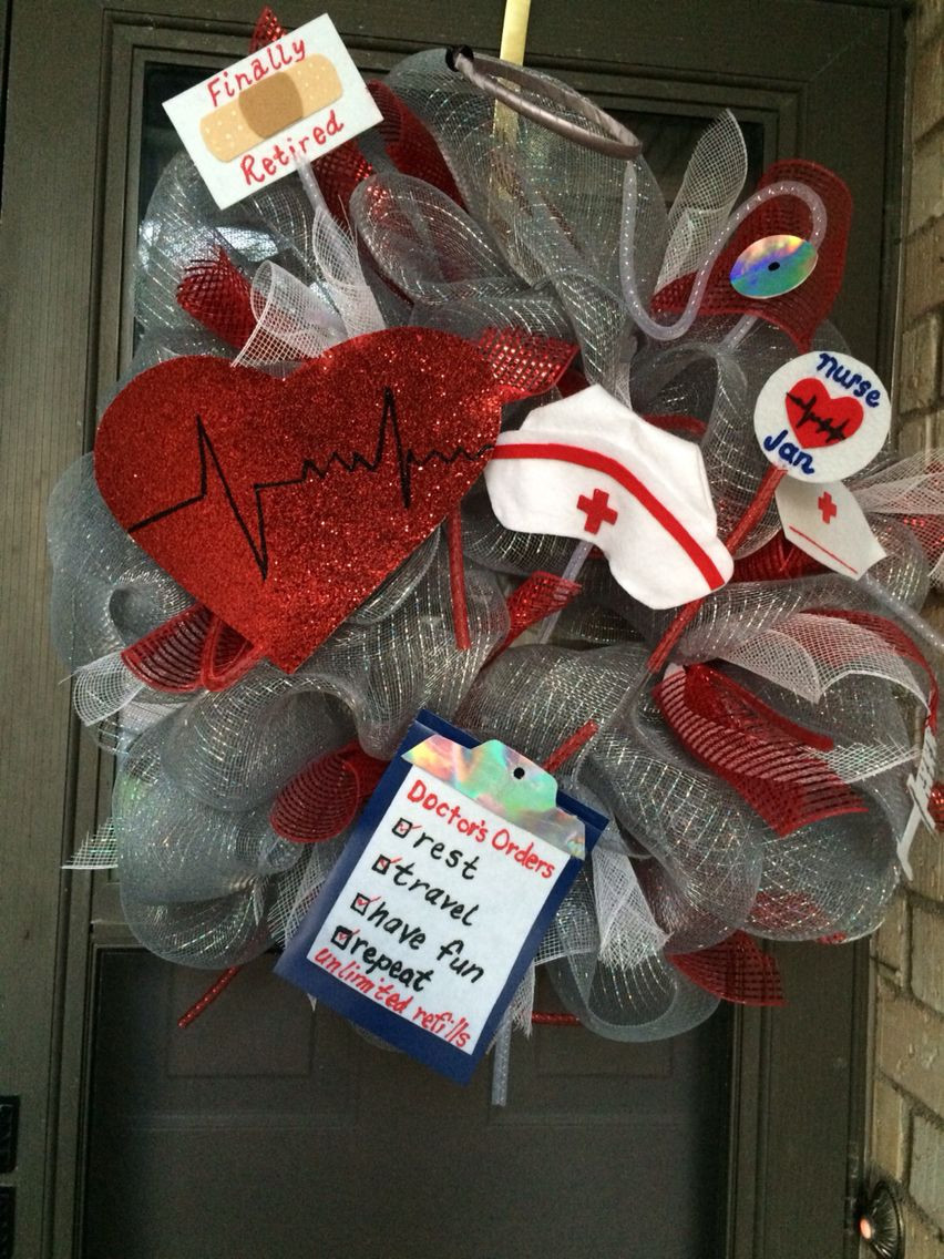 Retirement Party Ideas For Nurses
 Nurses Retirement Party wreath 50