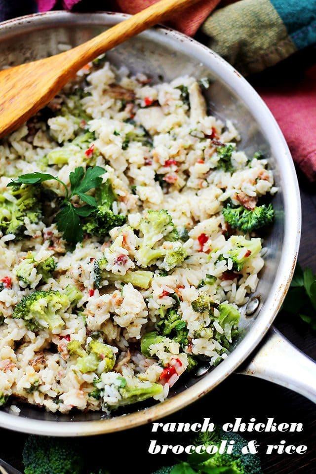 Rice And Broccoli
 e Skillet Broccoli and Rice Ranch Chicken Recipe Diethood