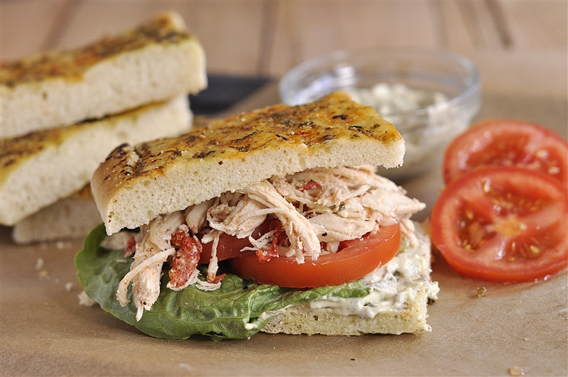 Roasted Chicken Sandwich
 Roasted Red Pepper Chicken and Pesto Sandwich Crock pot