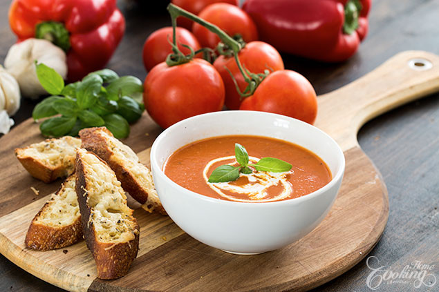Roasted Red Pepper And Tomato Soup
 Roasted Tomato and Red Pepper Soup Home Cooking Adventure