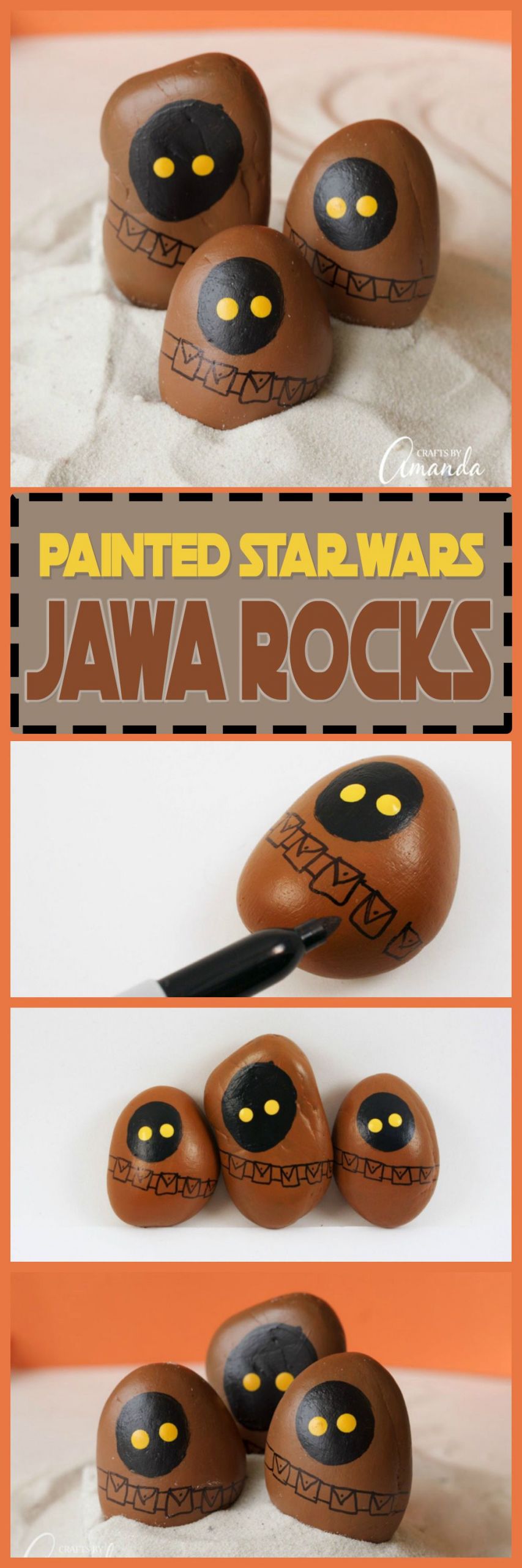 Rock Crafts For Adults
 These Star Wars Jawa Rocks are a great painted rock craft