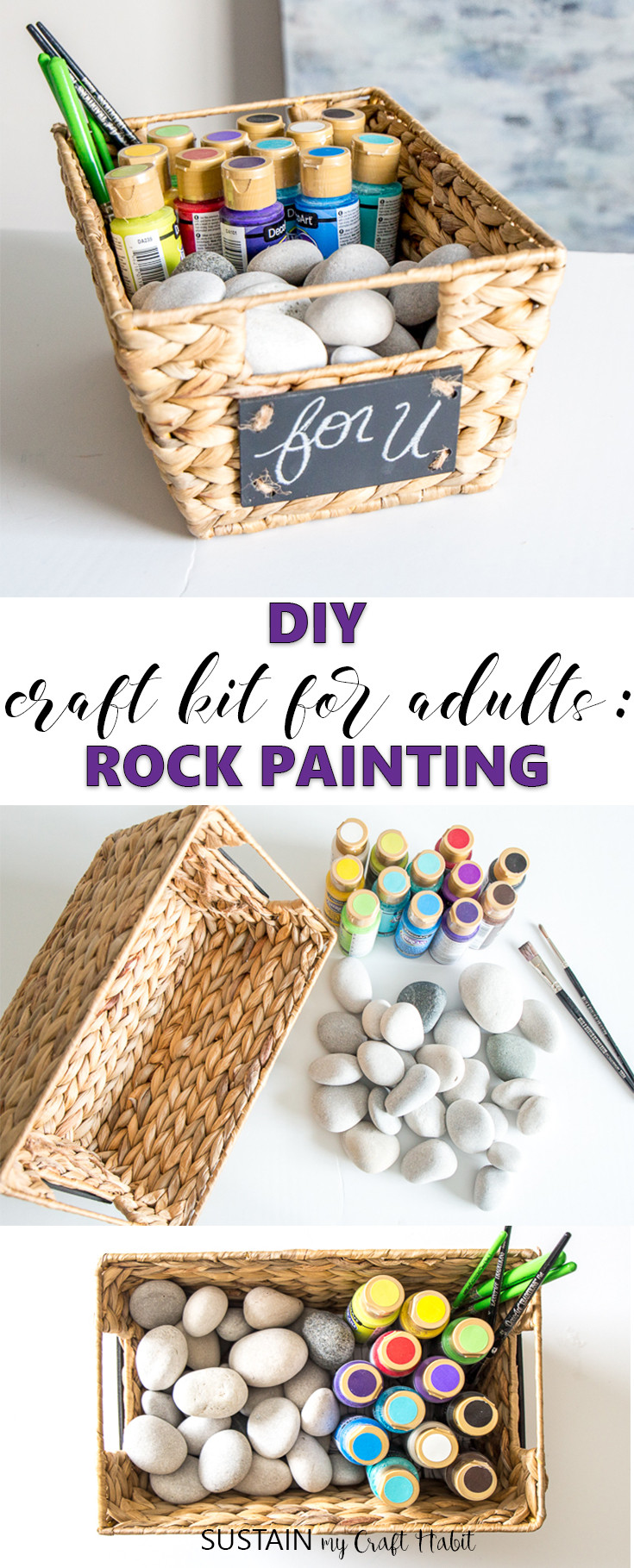 Rock Crafts For Adults
 Make your Own Craft Kit for Adults Rock Painting