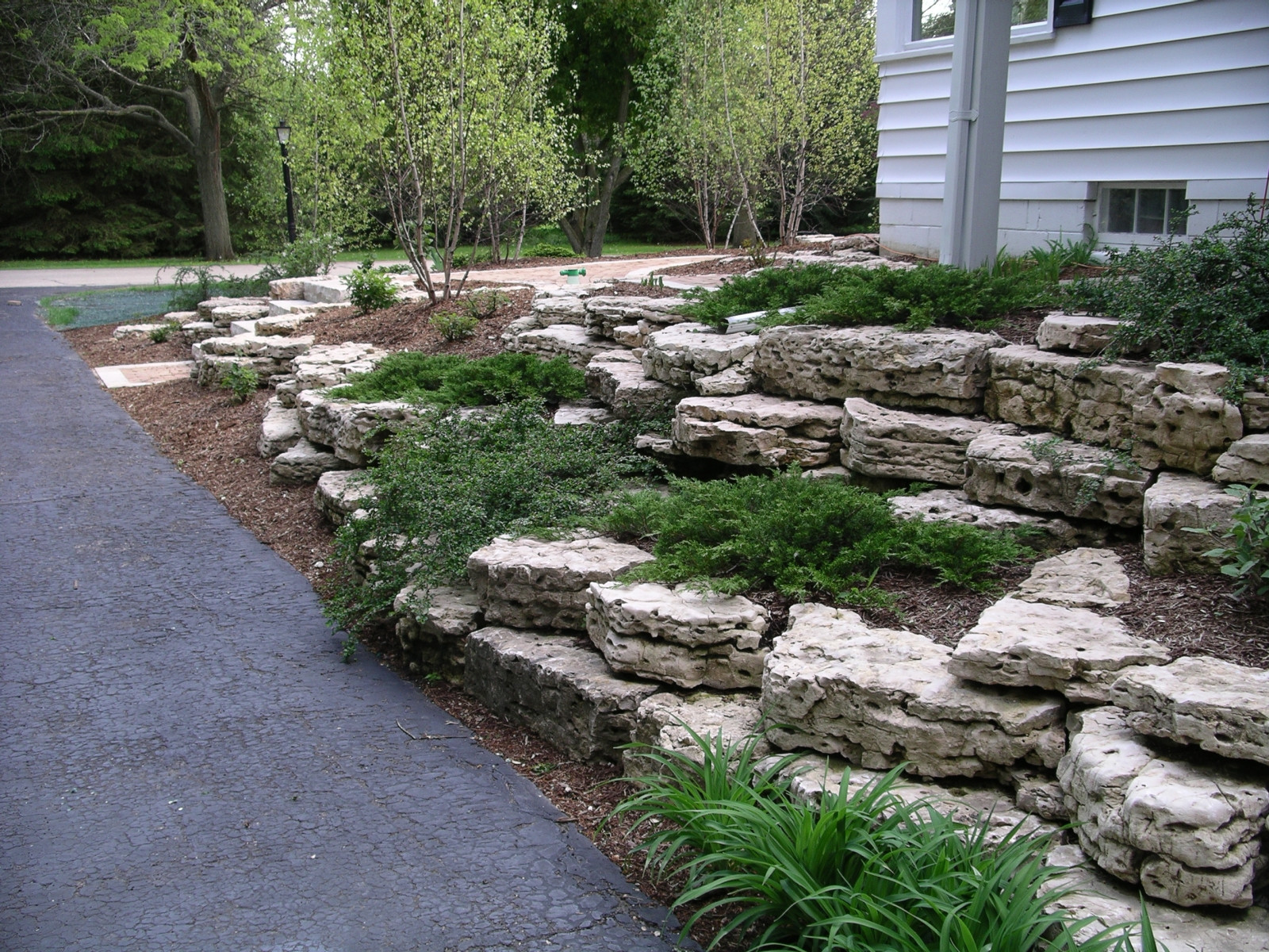 Rock Terrace Landscape
 Retaining Walls and Outcroppings Treetops Landscape