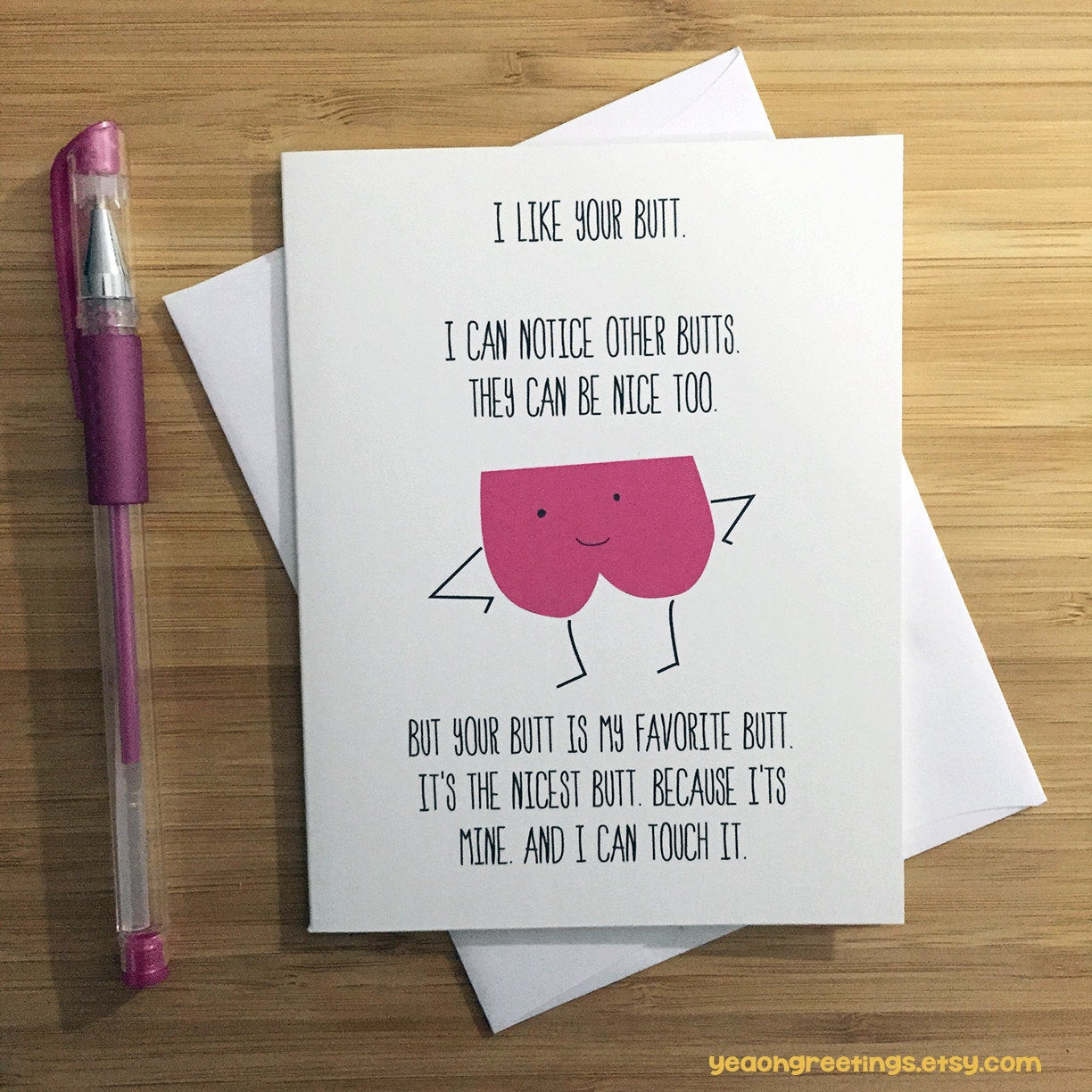 Romantic Birthday Cards For Him
 Touch My Butt Card Funny Love Card y Card Naughty Card