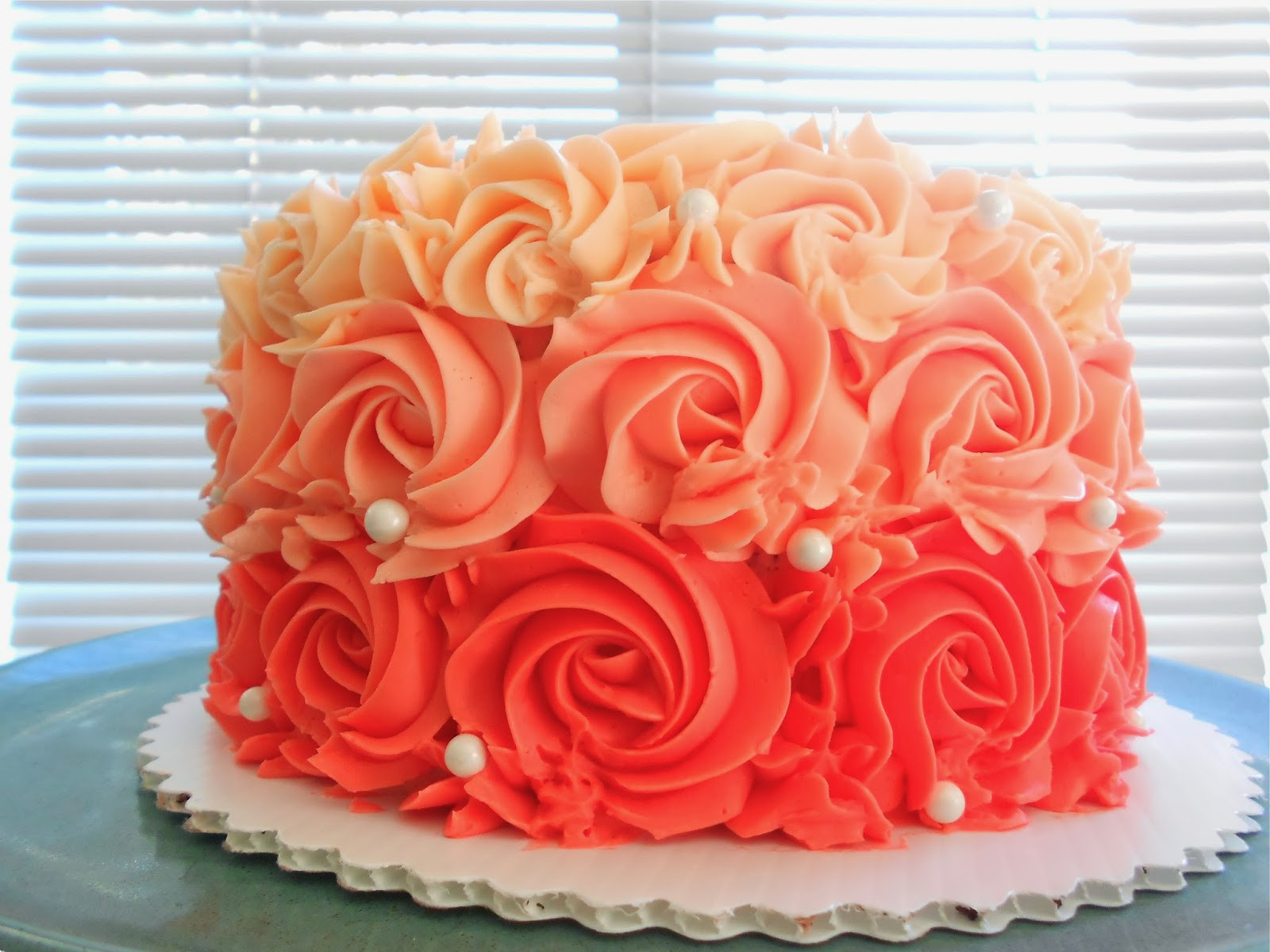 Rose Birthday Cake
 Custom Cakes by Lori 60th Ruffled Rose birthday cake