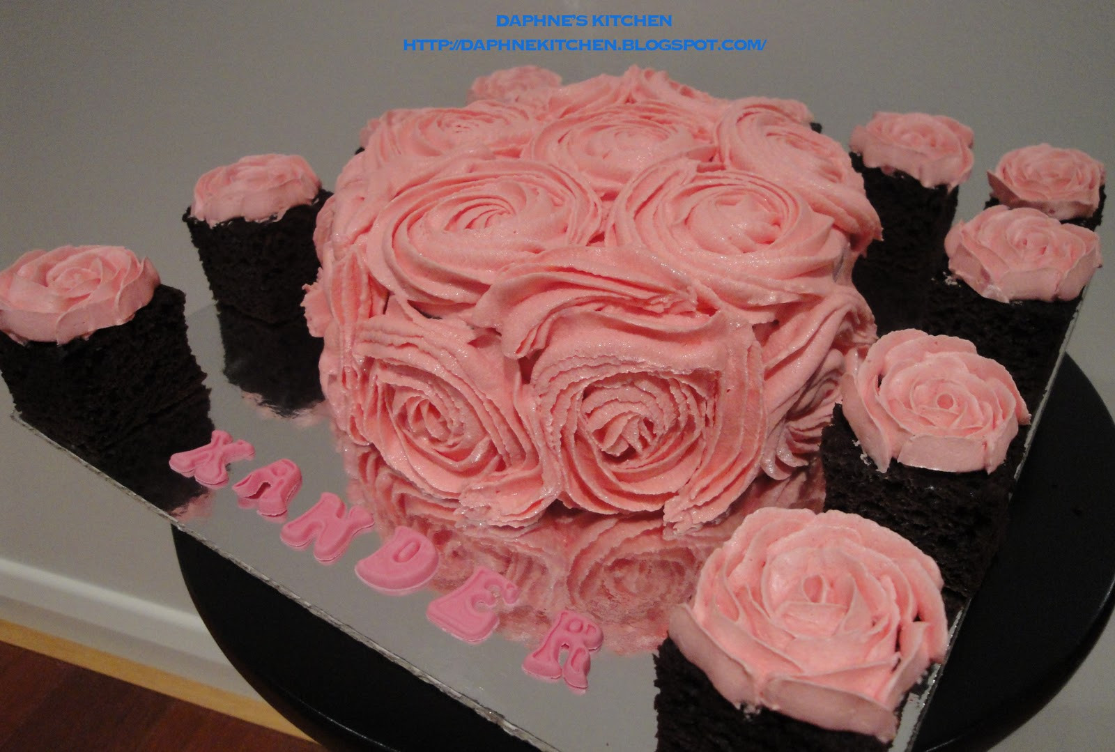 Rose Birthday Cake
 Daphne s Kitchen Pink Roses Theme Birthday Cake for HIM