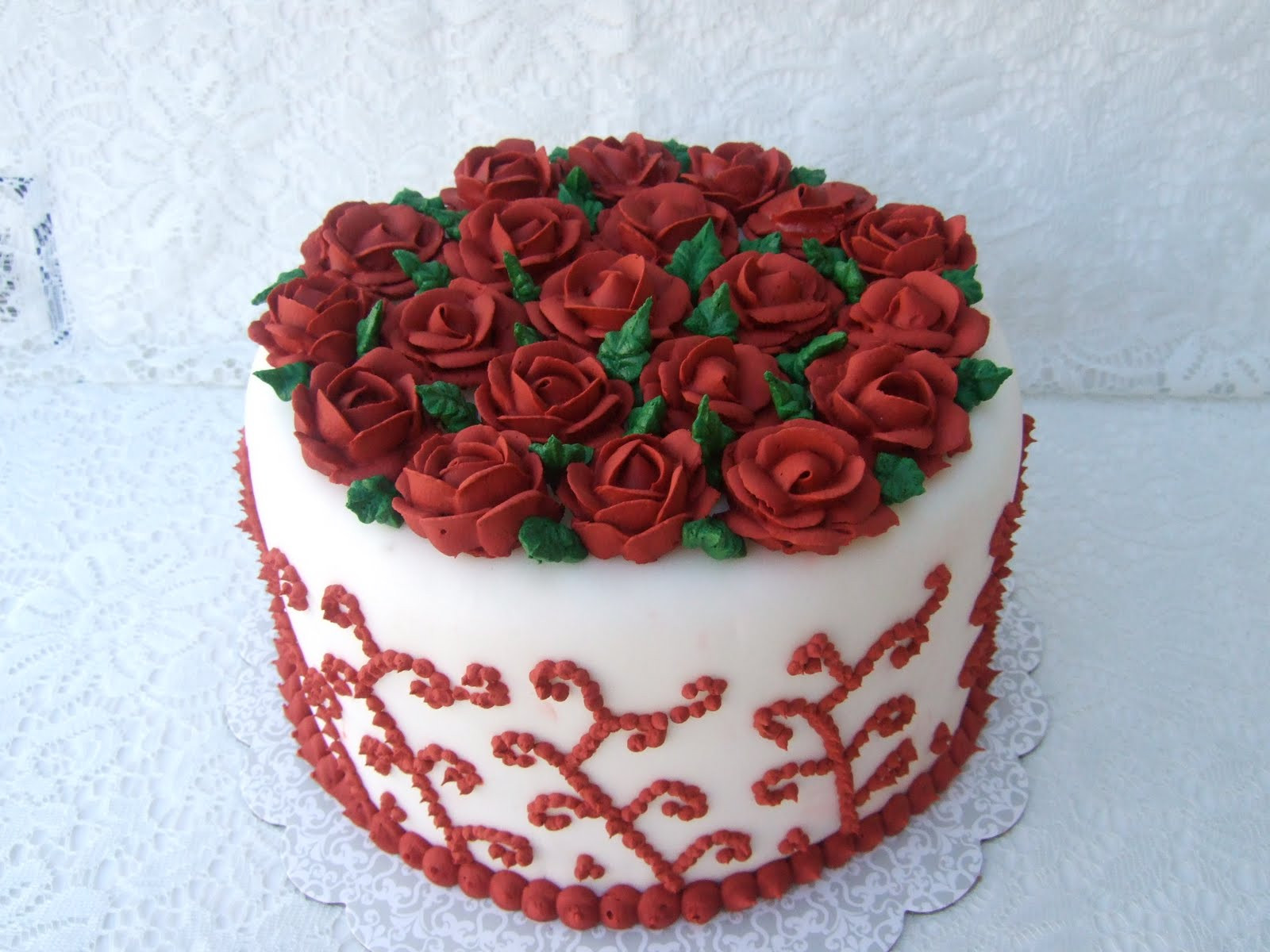 Rose Birthday Cake
 DHANYA S DELIGHTS Rose Cakes n Cookies
