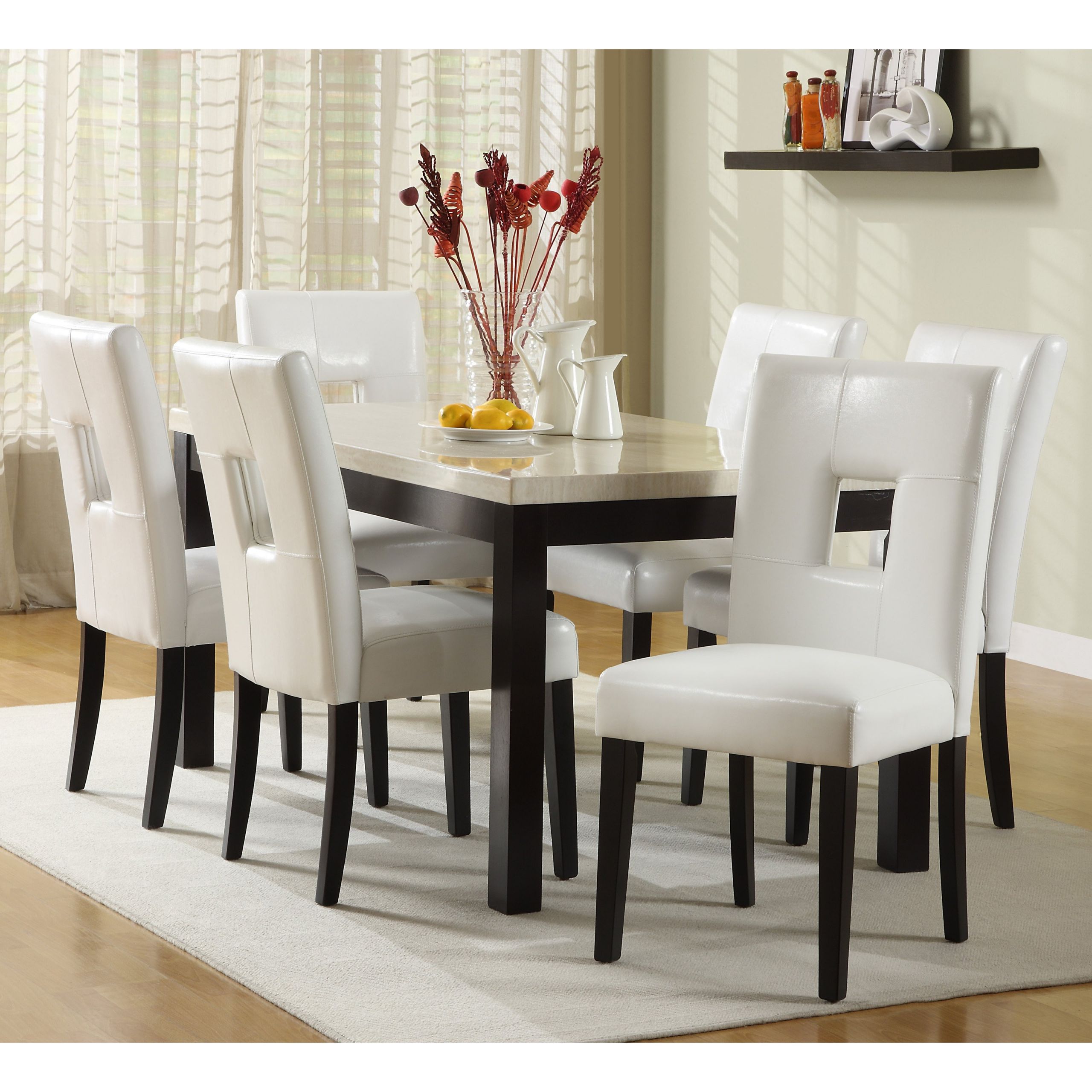 Round White Kitchen Table Set
 Beautiful White Round Kitchen Table and Chairs