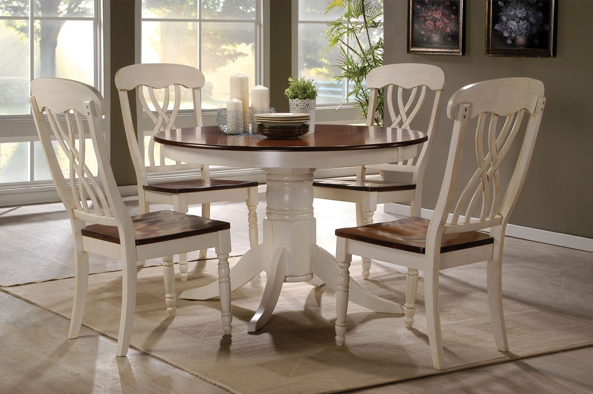 Round White Kitchen Table Set
 42 Lander Oak Buttermilk Round Kitchen Table Set