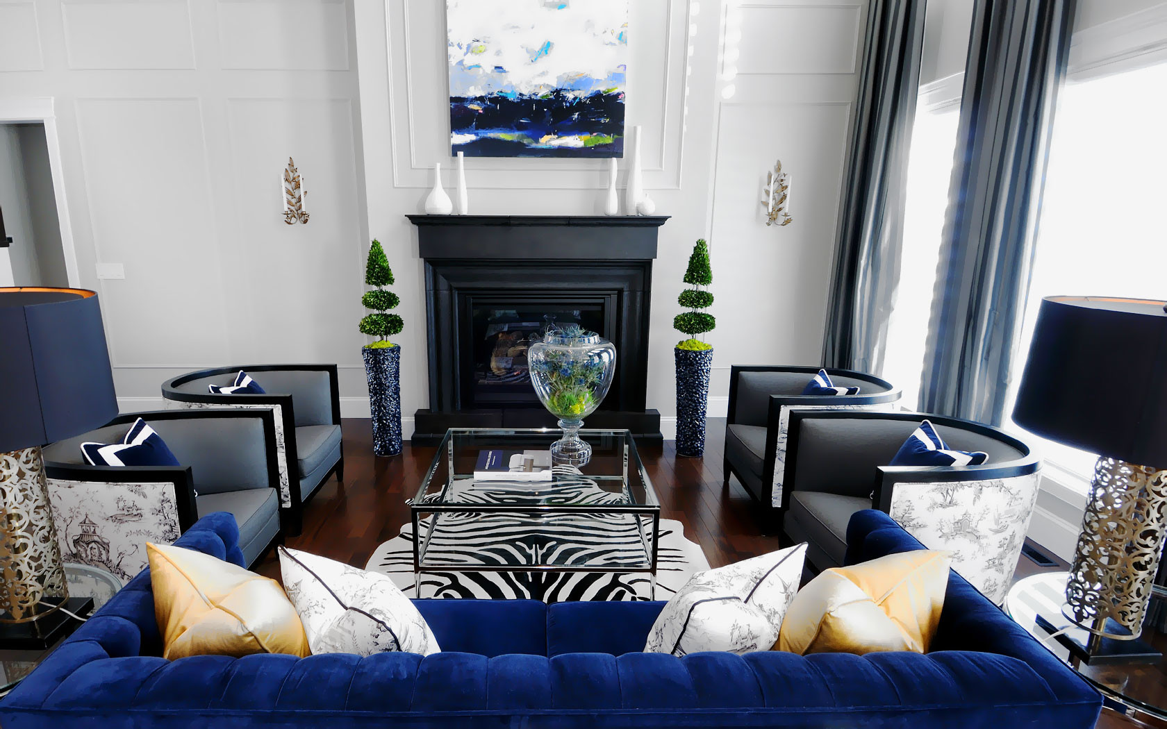 Royal Blue Living Room Ideas
 20 of the Best Colors to Pair with Black or White