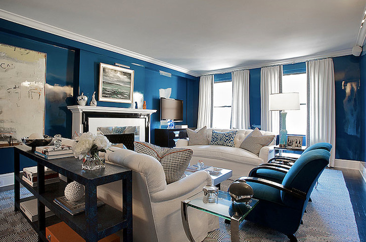 Royal Blue Living Room Ideas
 Lacquered Walls Contemporary living room Christina