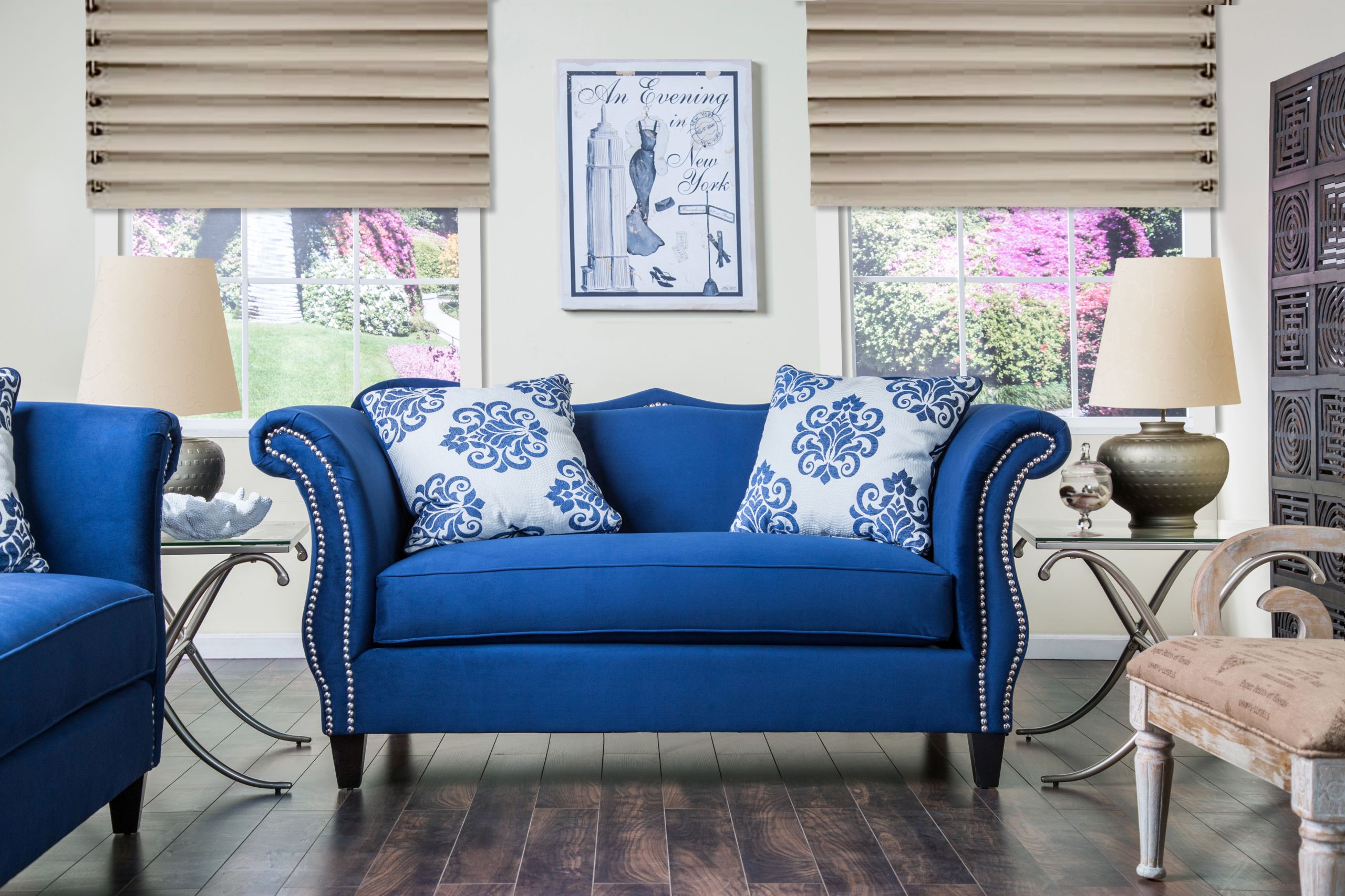 Royal Blue Living Room Ideas
 Furniture of America Royal Blue Anita Sweetheart Sofa