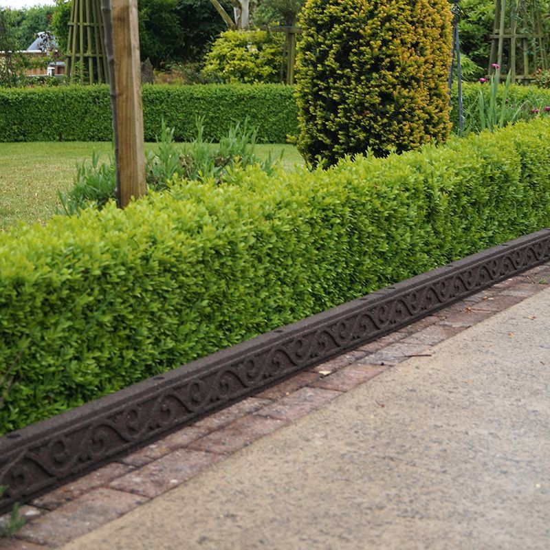 Rubber Landscape Edging
 1 22m Recycled Rubber Edging Flexi Curve Scroll Earth