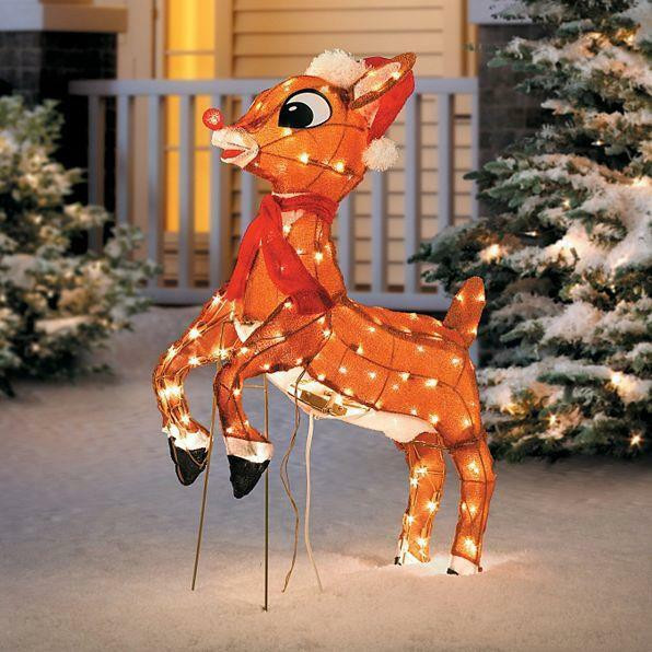 Rudolph Outdoor Christmas Decorations
 SALE Outdoor Pre Lit Lighted Animated Rudolph Reindeer