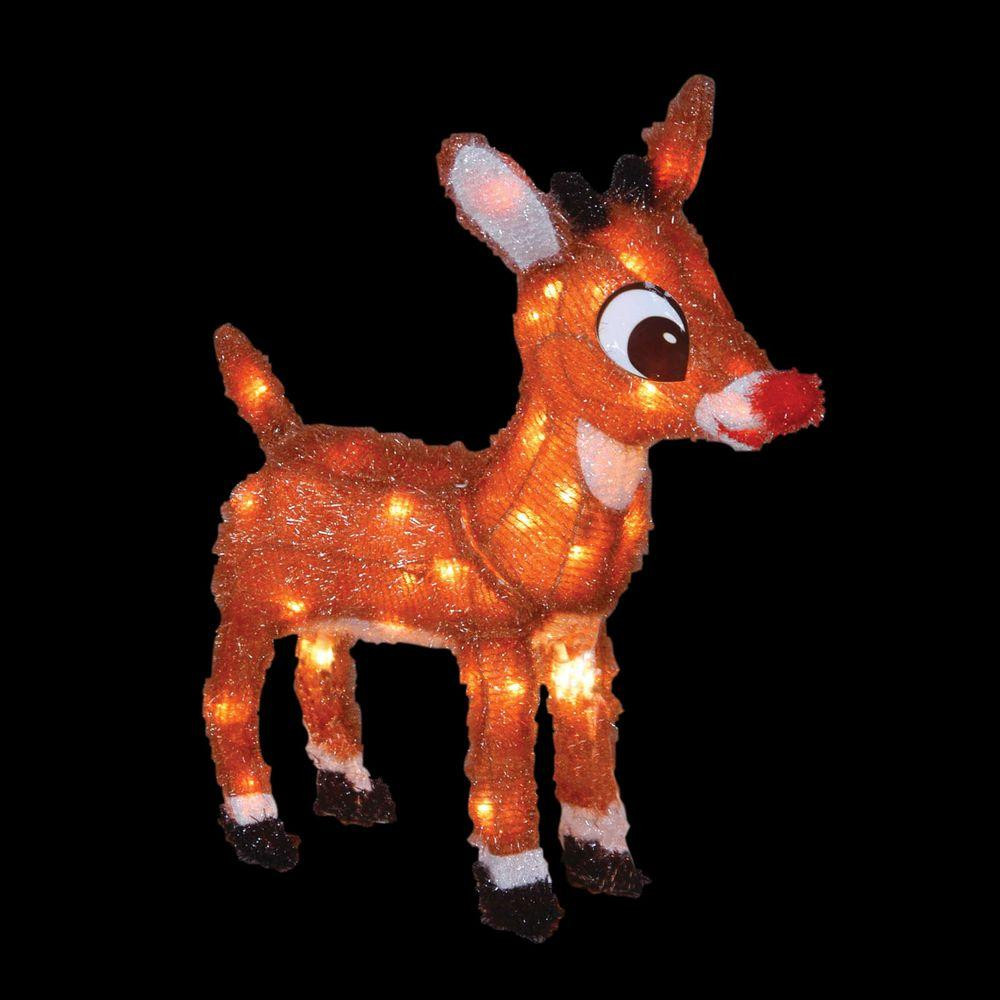 Rudolph Outdoor Christmas Decorations
 Rudolph 18 in LED 3D Pre Lit Rudolph with Blinking Nose