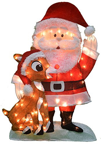 Rudolph Outdoor Christmas Decorations
 Yard Decoration 32 Inch Santa Rudolph 70 Led Lights Xmas