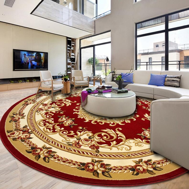 Rug On Carpet Living Room
 13MM Thickness Jacquard Round Carpets For Living Room