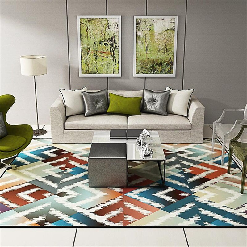 Rug On Carpet Living Room
 80 140cm Geometric Colourful Rug For Living Room Parlor