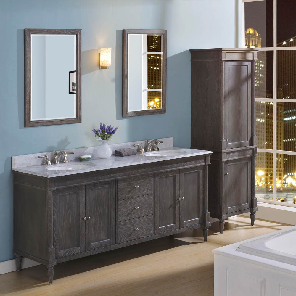 Rustic Bathroom Vanity Cabinets
 Fairmont Designs Rustic Chic 72" Vanity Double Bowl