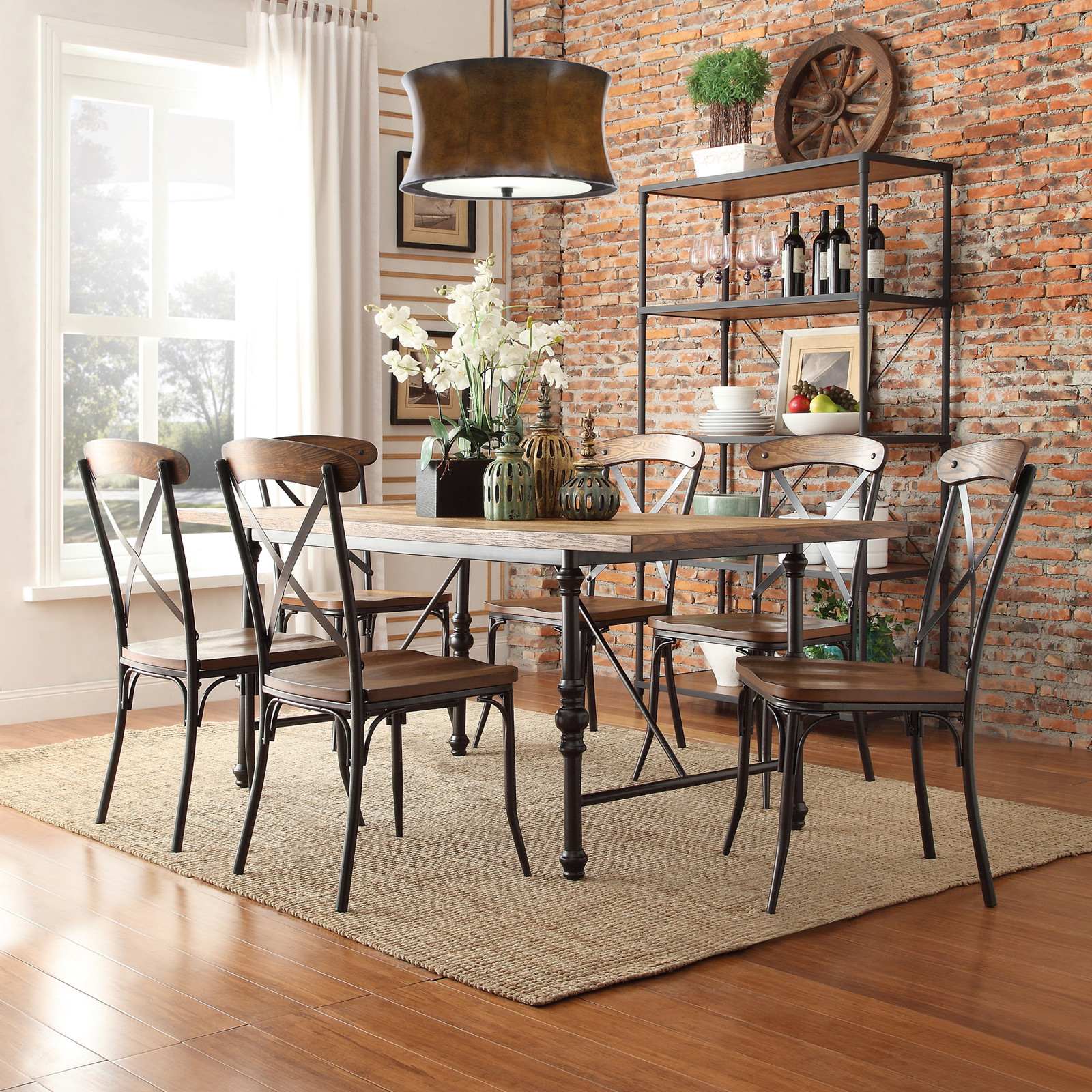 Rustic Kitchen Chairs
 Oxford Creek Allison Rustic 7 Piece Dining Set Home