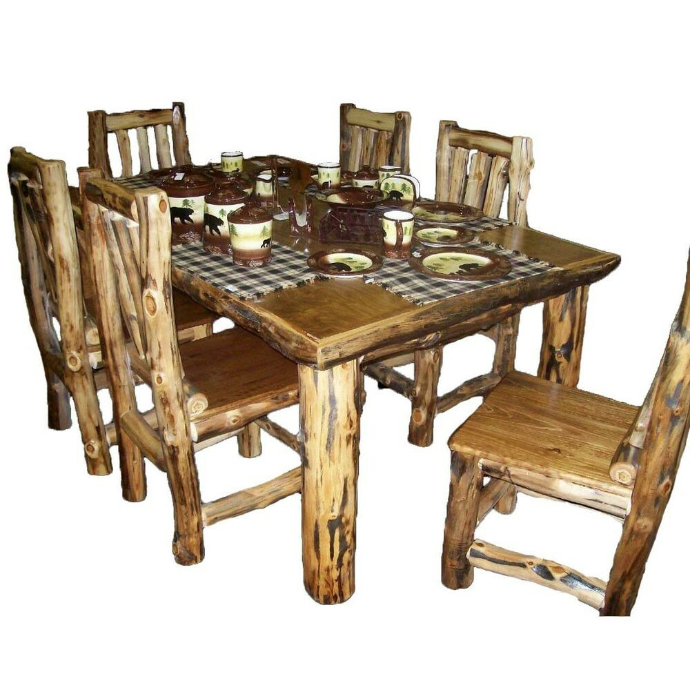 Rustic Kitchen Chairs
 Rustic Kitchen Table Set Country Western Log Cabin Wood