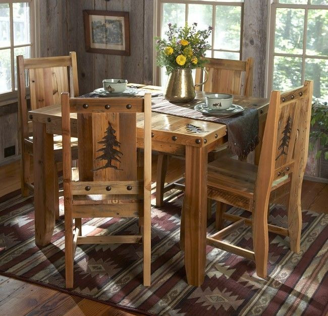 Rustic Kitchen Chairs
 Rustic Kitchen Table Set Country Western Log Cabin Wood