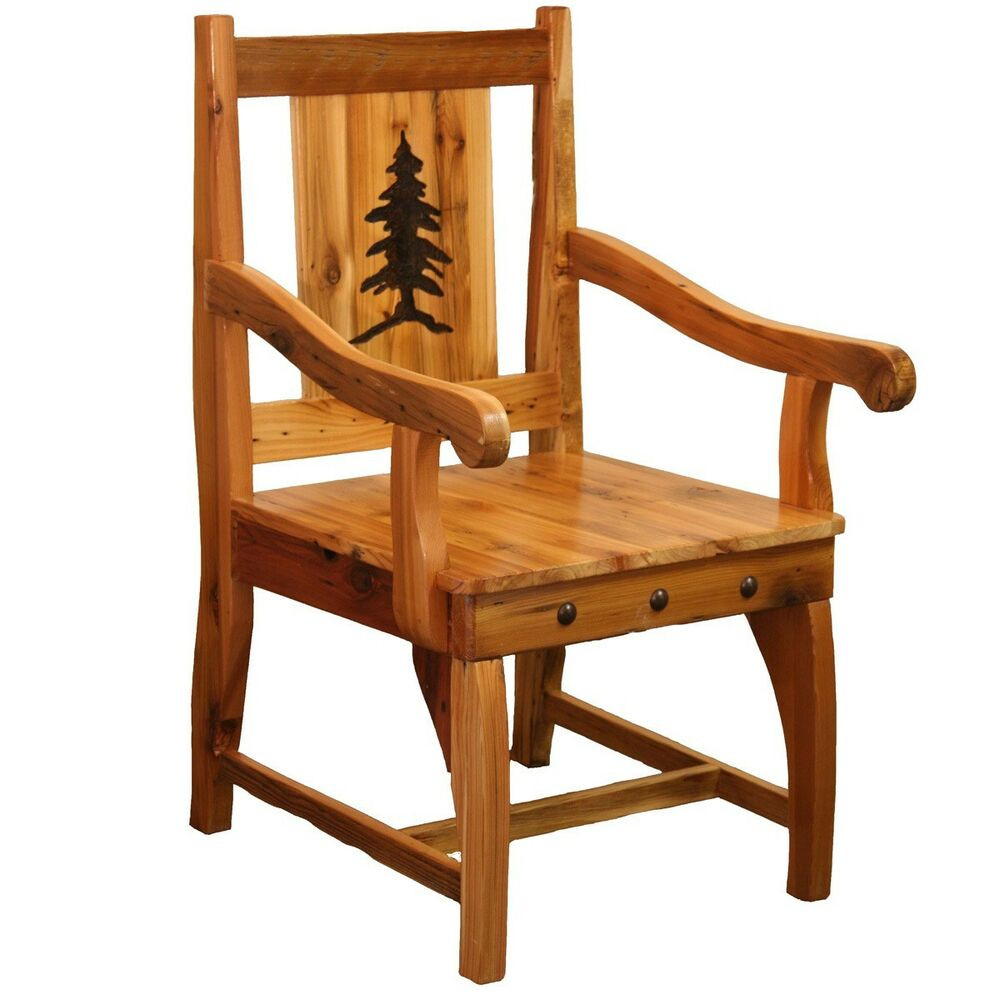Rustic Kitchen Chairs
 Western Captains Chair Country Rustic Wood Log Cabin