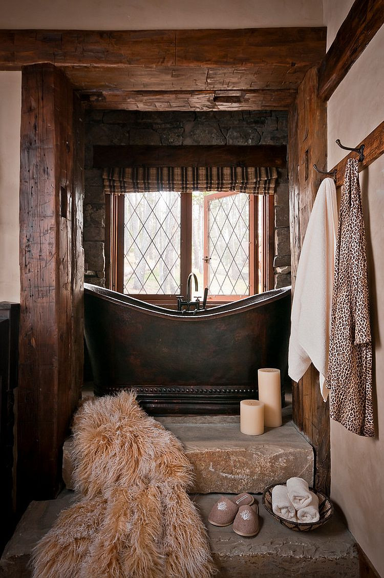 Rustic Small Bathroom
 Dancing Hearts Picture Perfect Hillside Escape in Montana